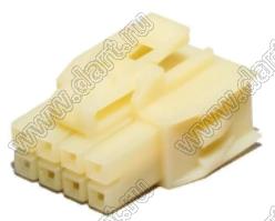 MOLEX Nano-Fit™ 105308-2208 корпус двухрядной розетки на кабель; шаг 2,50мм; P 2,50мм; 8-конт.