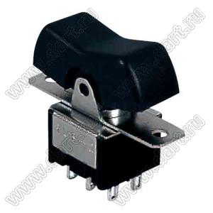 RLS-213-C1 переключатель клавишный; ON-OFF-(ON); DPDT; 6P