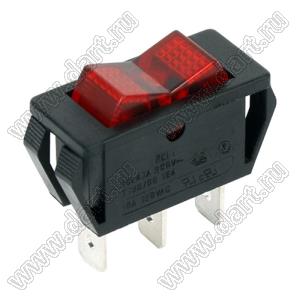 RL1-5(Y)13-B-0-RE/BK-P2 переключатель клавишный; ON-OFF-ON; 3P; SPDT; 16A 250VAC; красный; черный