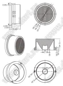 ILENS16-S24-2065-NH линза для светодиода; D23,9*12,4мм; 20*65°; PMMA