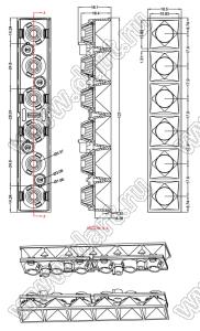 ILENS25-S12-FR90-6H1-180M1-181M2 линза для светодиода; 107,0*18,5мм; 90°; PMMA/PC