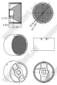 ILENS28-S20-25-H-03M2 линза для светодиода; D21,2*12,7мм; 25°; PMMA