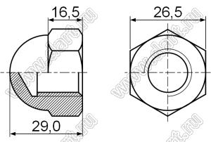 BLCNP-18N гайка колпачковая; M18; нейлон-66