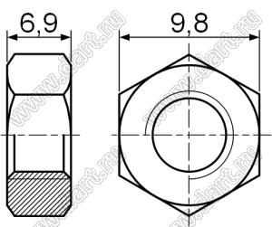 PN-6N гайка; M6; нейлон-66