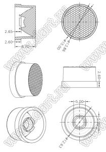 ILENS5-S15-40-NH линза для светодиода; D15*8,7мм; 40°; PMMA