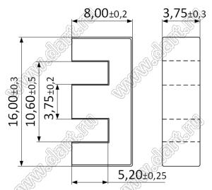 EE16-8-4 (K44) сердечник ферритовый; μ=850