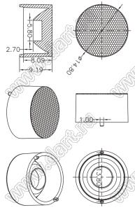 ILENS30-S15-65-NH линза для светодиода; D14,8*9,19мм; 65°; PMMA