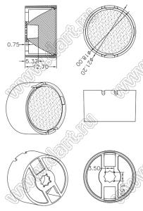 ILENS28-S20-15-H-03M2 линза для светодиода; D21,2*12,7мм; 15°; PMMA