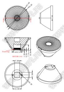 ILENS29-S35-B10-H-78M2-7070-2PIN линза для светодиода; 37,0*20,3мм; 10°; PMMA