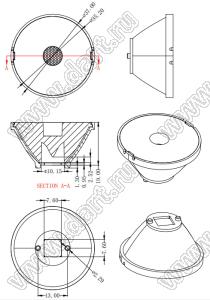 ILENS29-S35-M03-H-78M2-7070-2PIN линза для светодиода; D37,0*20,3мм; 3°; PMMA