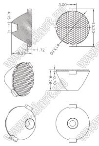 ILENS26-S14-60-H линза для светодиода; D13,5*8,0мм; 60°; PMMA