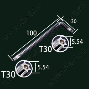 BLTORXL-T30H ключ TORX двухсторонний угловой (Г-образный); с отверстием антивандальный; A=100мм; сталь