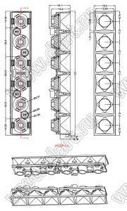 ILENS25-S12-FR50-6H1-180M1-181M2 линза для светодиода; 107,00*18,50мм; 50°; PMMA/PC