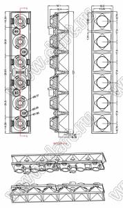 ILENS25-S12-M30-6H1-180M1-181M2 линза для светодиода; 107,0*18,5мм; 30°; PMMA/PC