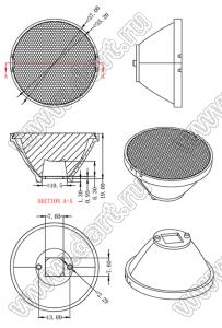 ILENS29-S35-B36-H-78M2-7070-2PIN линза для светодиода; D37,0*20,3мм; 36°; PMMA