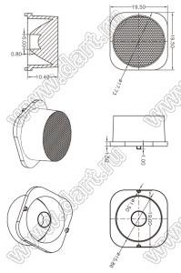 ILENS3-S20-15-NH линза для светодиода; 19,5*19,5*10,4мм; 15°; PMMA