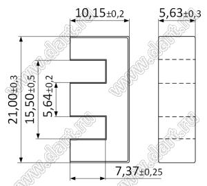 EF20B (K44) сердечник ферритовый; μ=1400