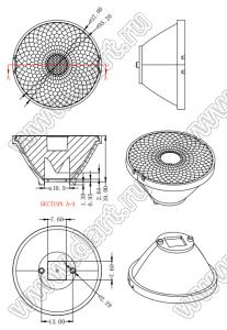 ILENS29-S35-B08-H-78M2-7070-2PIN линза для светодиода; D37,0*20,3мм; 8°; PMMA