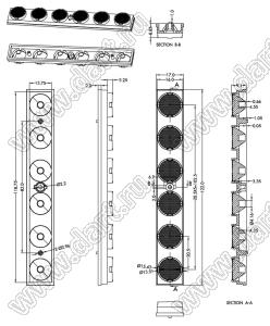 ILENS26-S14-25-H-96M1 линза для светодиода; 112,00*17,00*8,85мм; 25°; PMMA