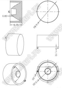 ILENS2-S15-15-NH линза для светодиода; D14,8x9,25мм; PC