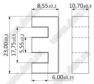 EF23-8.5-11 (K44) сердечник ферритовый; μ=2200