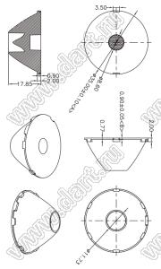 ILENS29-S35-05-H линза для светодиода; D35,0*17,8мм; 5°; PMMA