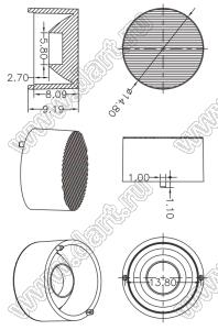 ILENS30-S15-2065-NH линза для светодиода; D14,8*9,19мм; 20*65°; PMMA