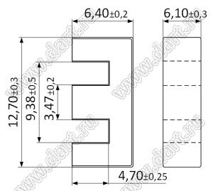 EF12.6-6 (K44) сердечник ферритовый; μ=1100