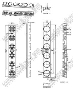 ILENS26-S14-120-H-96M1 линза для светодиода; 112,00*17,00*8,85мм; 120°; PMMA