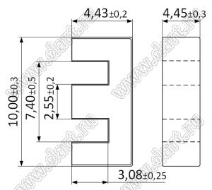 EE9.8 (K44) сердечник ферритовый; μ=650