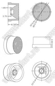 ILENS4-S15-45-NH линза для светодиода; D15*8,7мм; 45°; PC