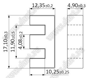 EL16 (K44) сердечник ферритовый; μ=900