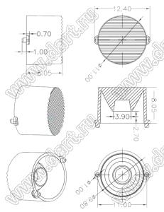 ILENS11-CON11-3065-N линза для светодиода; D11*8,05мм; 30*65°; PMMA