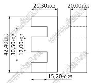 EE4220 (K44) сердечник ферритовый; μ=6500