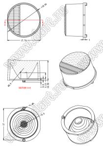 ILENS1-S19-PG10-NH линза для светодиода; D18,55*11,53мм; Asymmetry 10°; PMMA