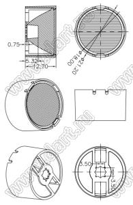 ILENS28-S20-1030-H-03M2 линза для светодиода; D21,2*12,7мм; 10*30°; PMMA