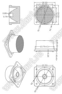 ILENS19-S2624-2045-NH линза для светодиода; D19,6*13,3мм; 20*45°; PMMA