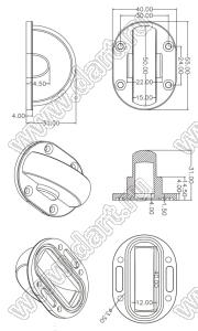 ILENS22-S5540-03180-NH линза для светодиода; 55*40*31мм; 3*180°; PC