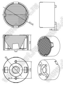 ILENS26-S14-PG1065-H-113M2 линза для светодиода; D15,20*10,06мм; Asymmetric 10*65°; PMMA