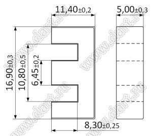 EE16.8A (K44) сердечник ферритовый; μ=1500