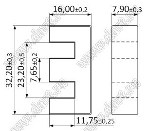 EE32 (K44) сердечник ферритовый; μ=2200