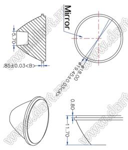 ILENS28-S20-10-H линза для светодиода; D19,6*11,5мм; 10°; PMMA