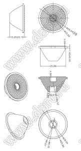 ILENS121-S35-20-NH линза для светодиода; D29,04*15,05мм; 20°; PMMA