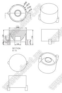 ILENS533-S9-15-NH линза для светодиода; D8,8*7,5мм; 15°; PMMA