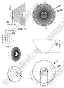 ILENS84-S94-B03-NH линза для светодиода; D94,66*52,08мм; 03°; PMMA