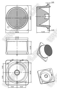 ILENS864-S2624-1530-NH линза для светодиода; 26*24*13,36мм; 15*30°; PMMA