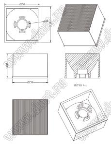 ILENS524-S22-0860-NH линза для светодиода; 21,5*21,5*14,8мм; 8*60°; PMMA