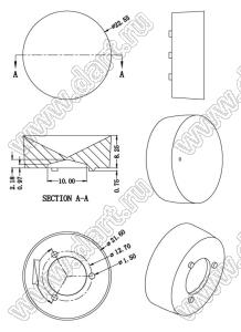 ILENS594-TV23-175-NH линза для светодиода; D22,55*9,00мм; 175°; PMMA