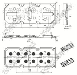 ILENS796-R17371-60T-12H1-NH-S линза для светодиода; 173,0*71,4*10,1мм; PMMA/PC