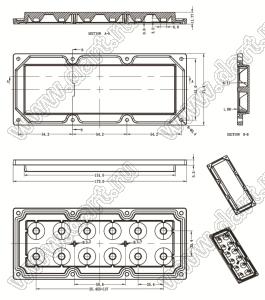 ILENS796-R17371-10-12H1-NH-S линза для светодиода; 173,0*71,4*10,1мм; PMMA/PC